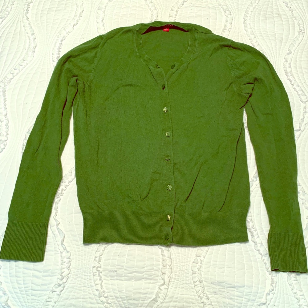 Olive Green Button Up Cardigan
